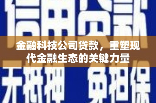 内乡金融科技公司贷款，重塑现代金融生态的关键力量