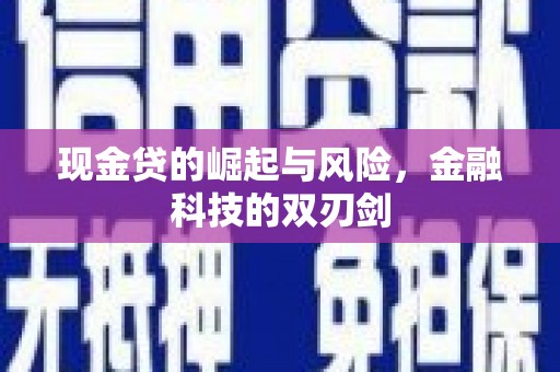 内乡现金贷的崛起与风险，金融科技的双刃剑